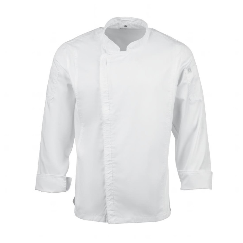 Veste de Cuisine Mixte à Fermeture Eclair Blanche Hartford - Taille L - Chef Works - Fourniresto