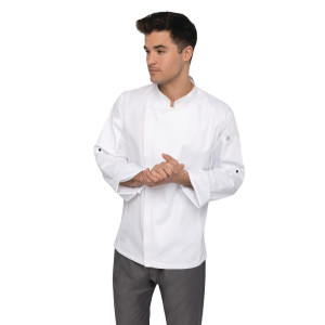 Veste de Cuisine Mixte à Fermeture Eclair Blanche Hartford - Taille M - Chef Works - Fourniresto