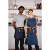 Schort van Blauwe Denim met Okergele Katoenen Riem 700 x 430 mm - Whites Chefs Clothing - Fourniresto