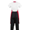 Schort met rode sloof van polycotton - Whites Chefs Clothing - Fourniresto