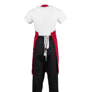 Tablier Bavette Rouge en Polycoton - Whites Chefs Clothing - Fourniresto