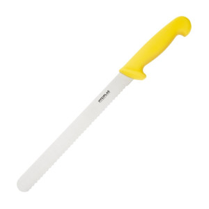 Couteau À Trancher Jaune Lame Dentée 25,5 Cm - Hygiplas - Fourniresto