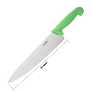 Couteau De Cuisinier Vert Lame 25,5 Cm - Hygiplas - Fourniresto