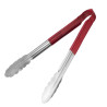 Red Stainless Steel 300 mm Serving Tongs - Vogue - Fourniresto