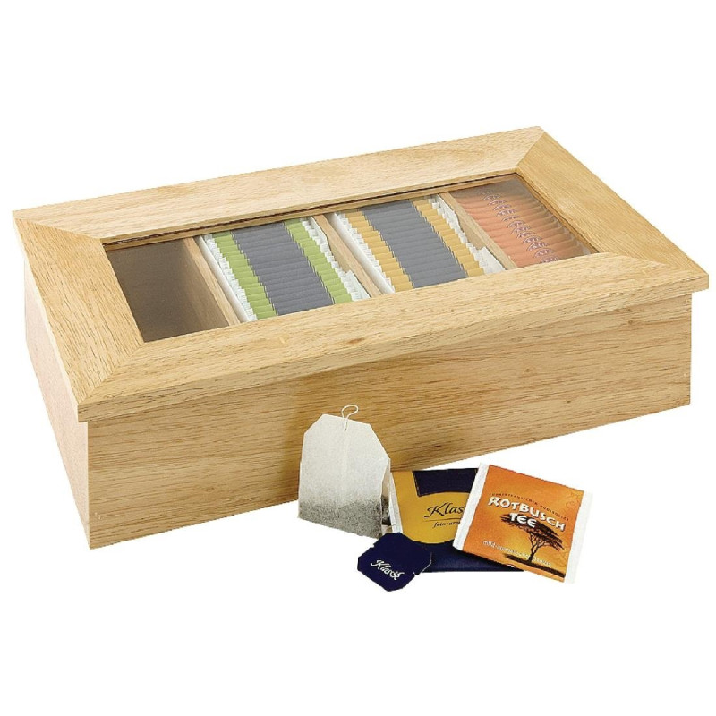 Tea Box in Hevea Wood 335 x 200 mm - Olympia - Fourniresto