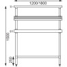 Tafel van roestvrij staal met GN-bakkensteun 1200 x 600 mm - Vogue - Fourniresto