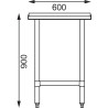 Snijtafel RVS 900 mm - Vogue - Fourniresto