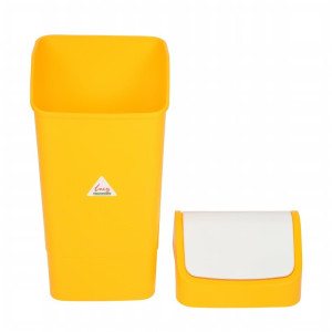 Yellow Polypropylene Swing Lid Bin 50 L - Scot Young - Fourniresto