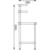 RVS tafel met 2 bovenste planken 1800 x 600 mm - Vogue - Fourniresto