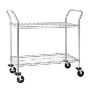 Chrome 2-Tier Clearing Trolley - Vogue - Fourniresto