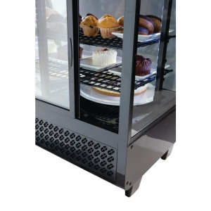 Black 100 L Countertop Refrigerated Display Case - Polar - Fourniresto