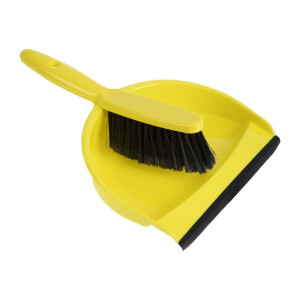 Soft Bristle Dustpan and Yellow Shovel Set - Jantex - Fourniresto