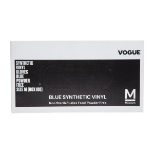 Handschoenen voor voedsel van ongepoederd vinyl, blauw, maat L - set van 100 - Vogue - Fourniresto