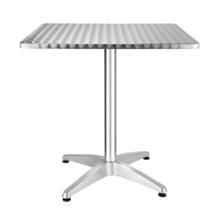 Square Bistro Table in Stainless Steel - 700 x 700 mm - Bolero - Fourniresto