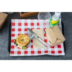 Greaseproof Paper Vichy Red 310 x 380 mm - Pack of 200 - FourniResto - Fourniresto