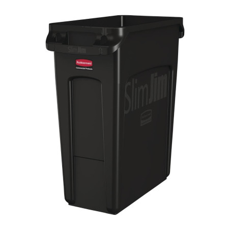 Recyclingcollector met zwarte ventilatiekanalen 60 L - Rubbermaid - Fourniresto