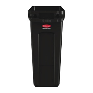 Collecteur de Recyclage avec Conduits d'Aération Noir 60 L - Rubbermaid - Fourniresto