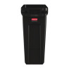 Collecteur de Recyclage avec Conduits d'Aération Noir 60 L - Rubbermaid - Fourniresto