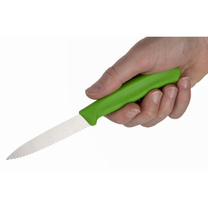 Groen Officemes met gekarteld lemmet van 8 cm - Victorinox - Fourniresto