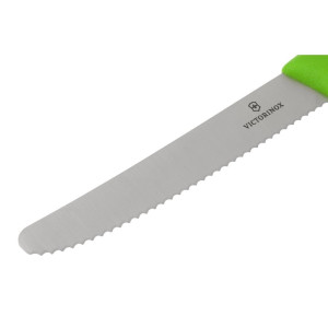 Mes inzetten voor het vertalen van de zin: "Tomatenmes Groen Kartelmes 11 cm - Victorinox - Fourniresto"