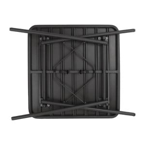 Black Square Steel Slatted Table 700 x 700 mm - Bolero - Fourniresto