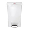 Prullenbak met pedaal aan de voorkant, breed Slim Jim StepOn, wit, 50L - Rubbermaid - Fourniresto