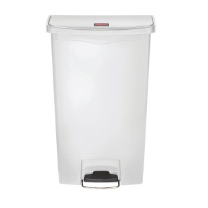 Prullenbak met pedaal aan de voorkant, breed Slim Jim StepOn wit 68L - Rubbermaid - Fourniresto