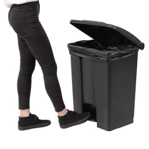 Black 65L Pedal Kitchen Bin - Jantex - Fourniresto