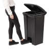 Black 87L Pedal Kitchen Bin - Jantex - Fourniresto