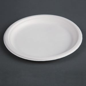 Bordjes van composteerbare bagasse 26 cm - Pak van 50 - Fiesta Green - Fourniresto