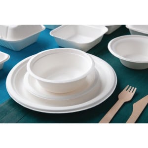 Compostable Bagasse Bowls 151mm - Pack of 50 - Fiesta Green - Fourniresto