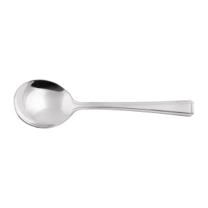 Round Stainless Steel Harley Soup Spoon - Set of 12 - Olympia - Fourniresto