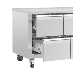 Tischkühlschrank GN 1/1 Umluft 8 Schubladen Serie U - 616 L - Polar