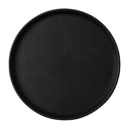 Non-slip Black Round Tray Ø 310mm - Roltex - Fourniresto