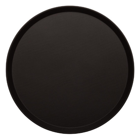 Plateau Rond Fibre de Verre Antidérapant Noir Treadlite Ø 405 mm - Cambro - Fourniresto