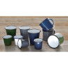 Blue and Black Enamel Steel Mugs 350ml - Set of 6 - Olympia - Fourniresto