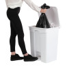 White 65L Pedal Kitchen Bin - Jantex - Fourniresto