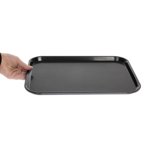 Rechthoekig zwart polypropyleen dienblad voor fastfood 410mm - Cambro - Fourniresto