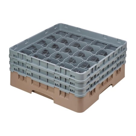 Glazenrek 25 vakken Camrack Beige Maximale hoogte 174mm - Cambro - Fourniresto