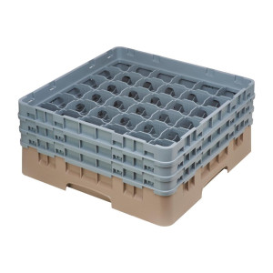 Glazenrek met 36 compartimenten Camrack Beige Maximale hoogte 174mm - Cambro - Fourniresto