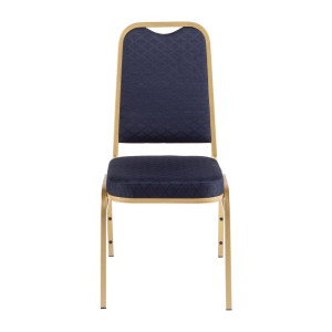Blaue Bankettstühle mit quadratischer Rückenlehne - 4er-Set - Bolero - Fourniresto