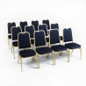 Blaue Bankettstühle mit quadratischer Rückenlehne - 4er-Set - Bolero - Fourniresto