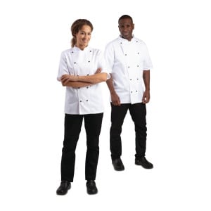 Koksbuis Unisex Chicago Korte Mouwen Wit Maat M - Whites Chefs Clothing - Fourniresto