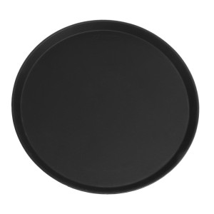 Round Non-Slip Fiberglass Camtread Black Service Tray Ø 405mm - Cambro - Fourniresto