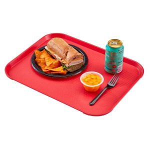 Rectangular Polypropylene Fast Food Tray Red 410mm - Cambro - Fourniresto