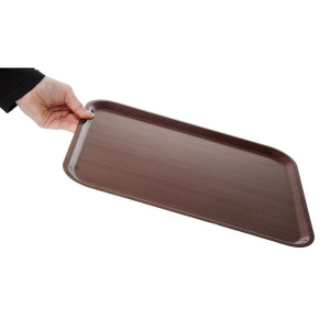 Smooth Laminate Capri Mahogany Tray 430mm - Cambro - Fourniresto