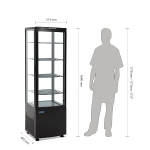 Koelvitrine met gebogen deuren - Zwart 235 L - Polar - Fourniresto