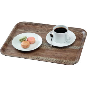 Laminate Surface Grained Madeira Dark Oak Tray 460 mm - Cambro - Fourniresto