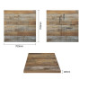 Square Table Top with Aged Wood Effect - L 700mm - Bolero