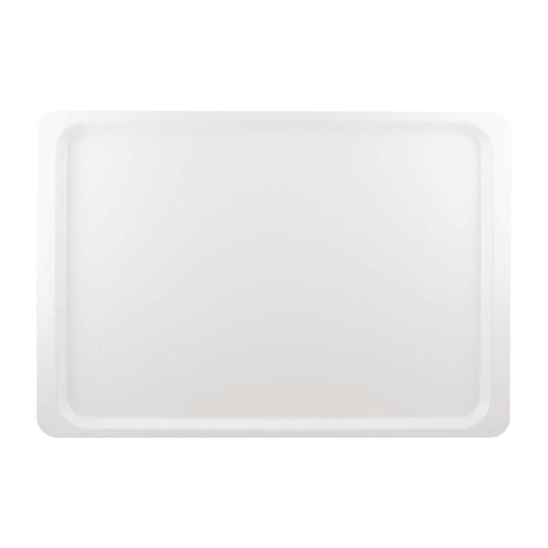 Polyester Euronorm 530 x 370mm White Service Tray - Roltex - Fourniresto